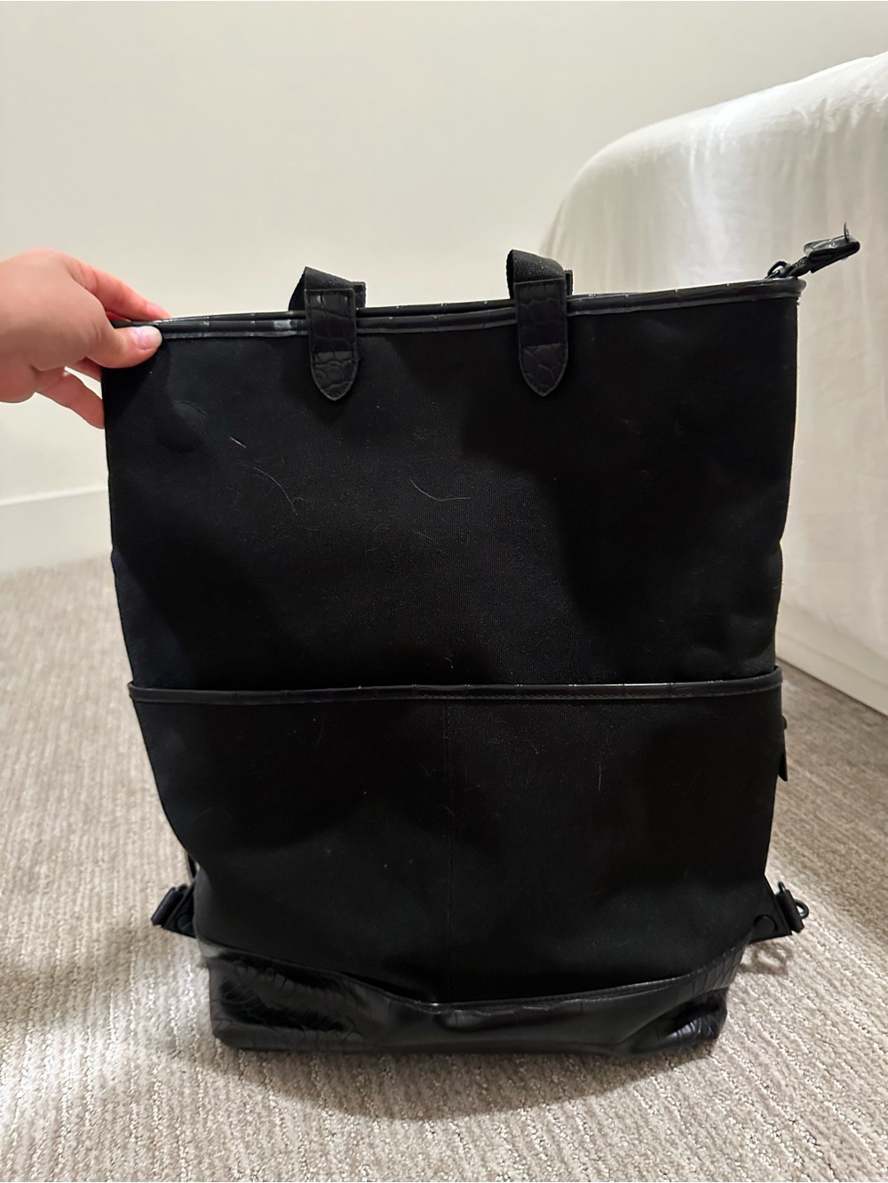 BEIS Black Tote Backpack
